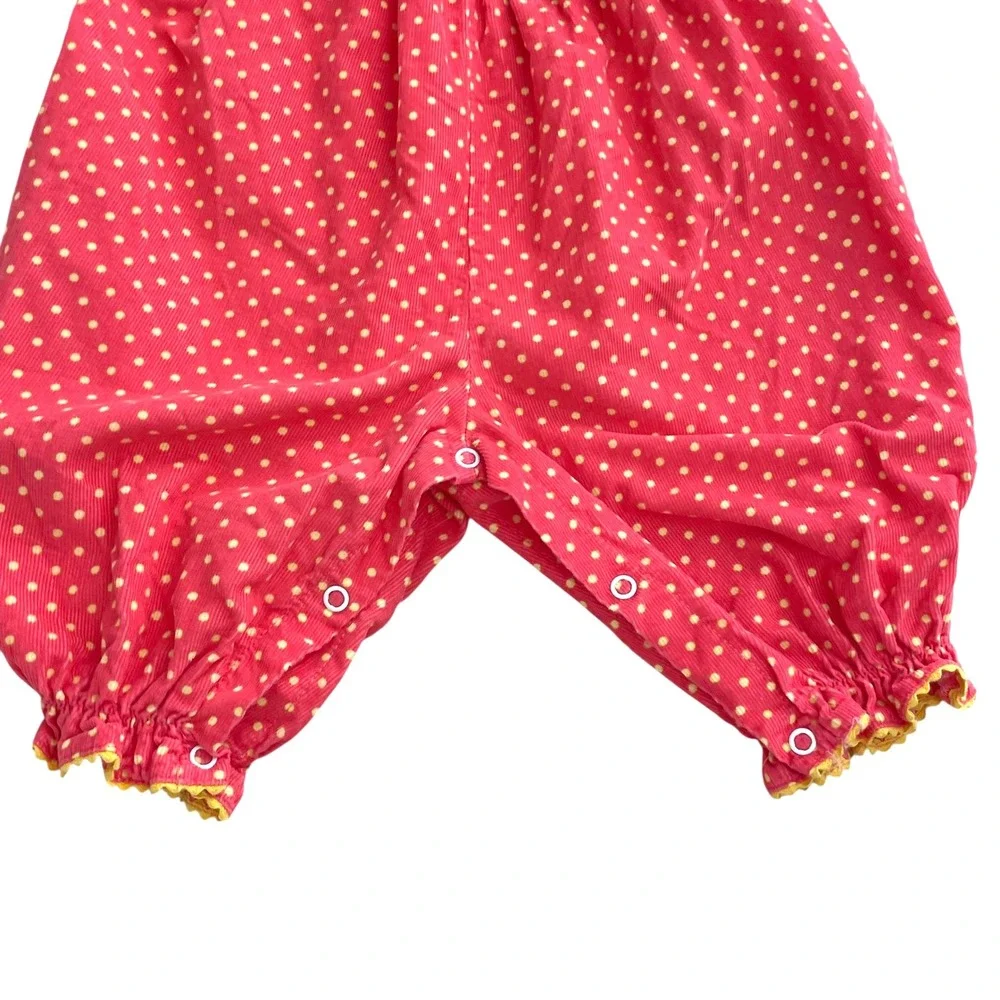 Southern Sunshine micro corduroy smocked‎ polka dot turkey bodysuit Size 6M